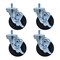 Bk Resources 4-inch Threaded Stem Casters, Hard Rubber Wheels, Brake, 300lb Cap, Grease/Water Resistant, 4PK 4SBR-4ST-HR-PS4 - alternate 1